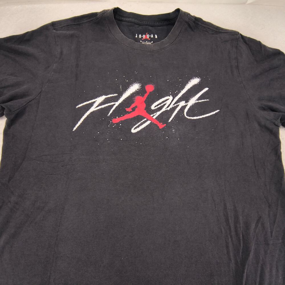 Nike Air Jordan Crew Neck Short Sleeve Graphic Shirt Mens Size M Black Red